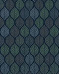 Deep Blue Green Leafy Repeats Rug - Cutout View