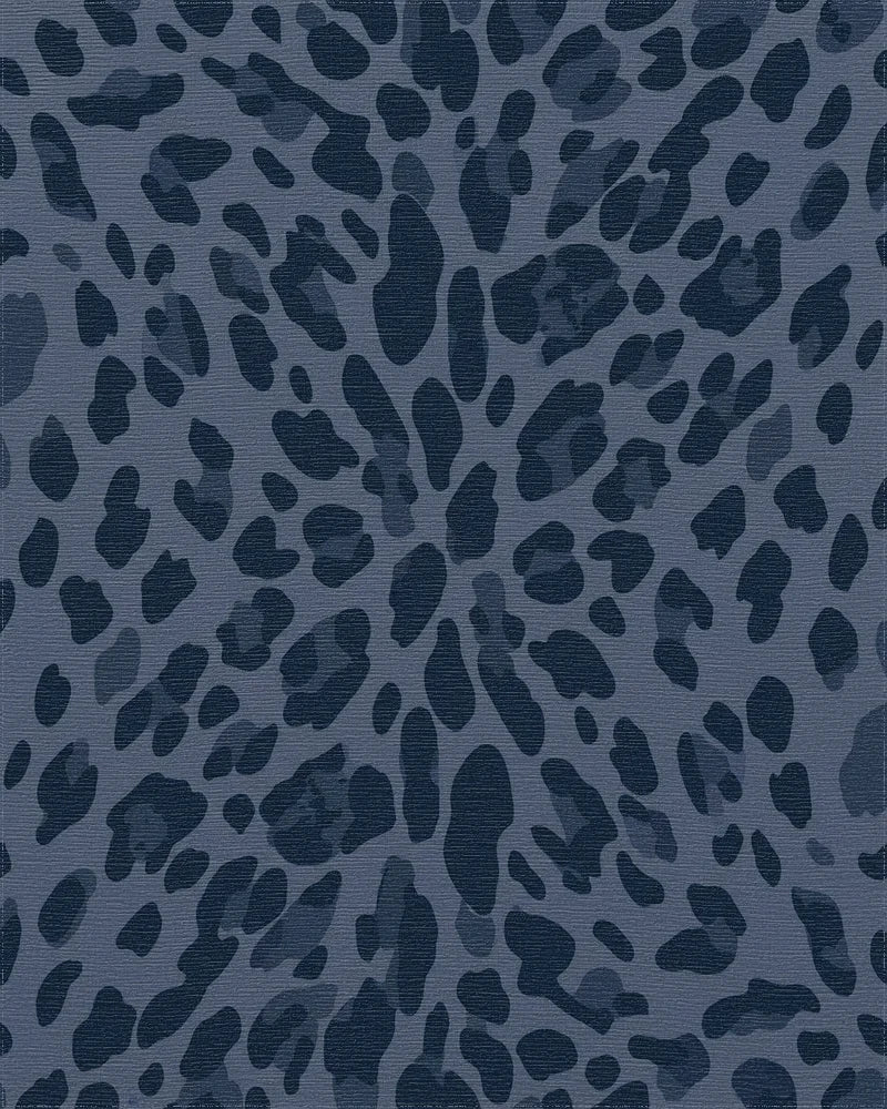 Deep Blue Leopard Spots Repeating Rug - Cutout View