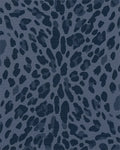 Deep Blue Leopard Spots Repeating Rug - Cutout View