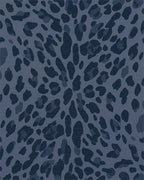 Deep Blue Leopard Spots Repeating Rug - Cutout View
