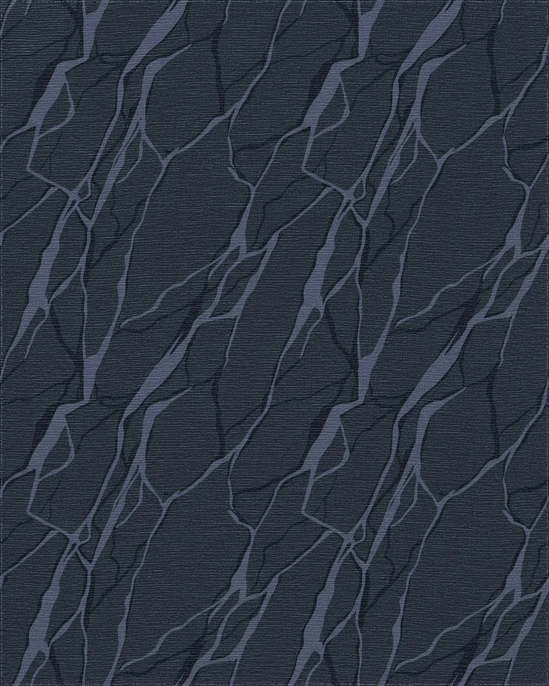 Deep Blue Marble Vein Rug - Cutout View