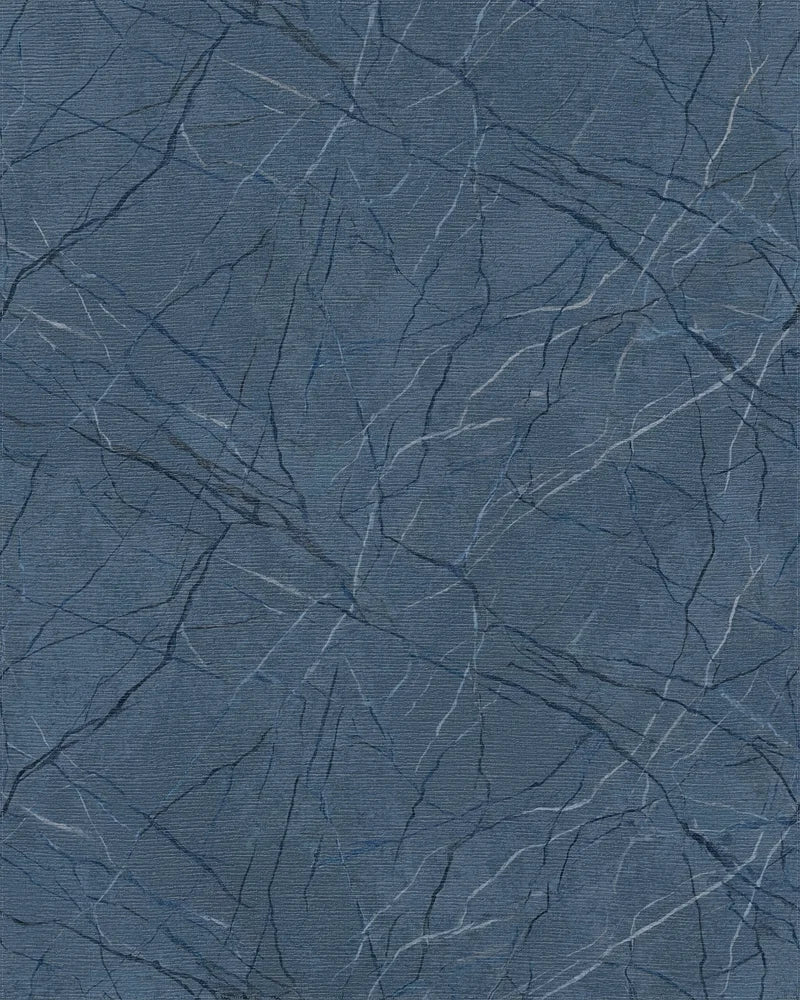 Deep Blue Marble Veined Texture Rug - Cutout View