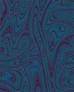 Deep Blue Marbled Flow Pattern Rug - Cutout View