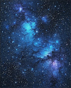 Deep Blue Nebula Starry Rug - Cutout View