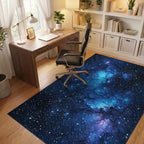 Deep Blue Nebula Starry Rug - Office View