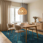 Deep Blue Ocean Marine Life Collection Rug Dining Room View