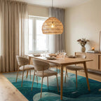 Deep Blue Ocean Waves with Fish Rug - Dining Room View