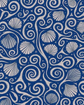 Deep Blue Scallop Swirls Rug - Cutout View