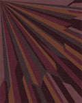 Deep Burgundy Abstract Splayed Stripes Rug - Cutout View