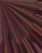 Deep Burgundy Abstract Splayed Stripes Rug - Cutout View