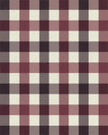 Deep Burgundy Cream Buffalo Check Rug - Cutout View