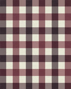 Deep Burgundy Cream Buffalo Check Rug - Cutout View