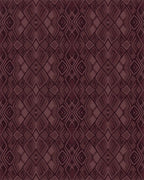 Deep Burgundy Geometric Diamond Arrangement Rug - Cutout View