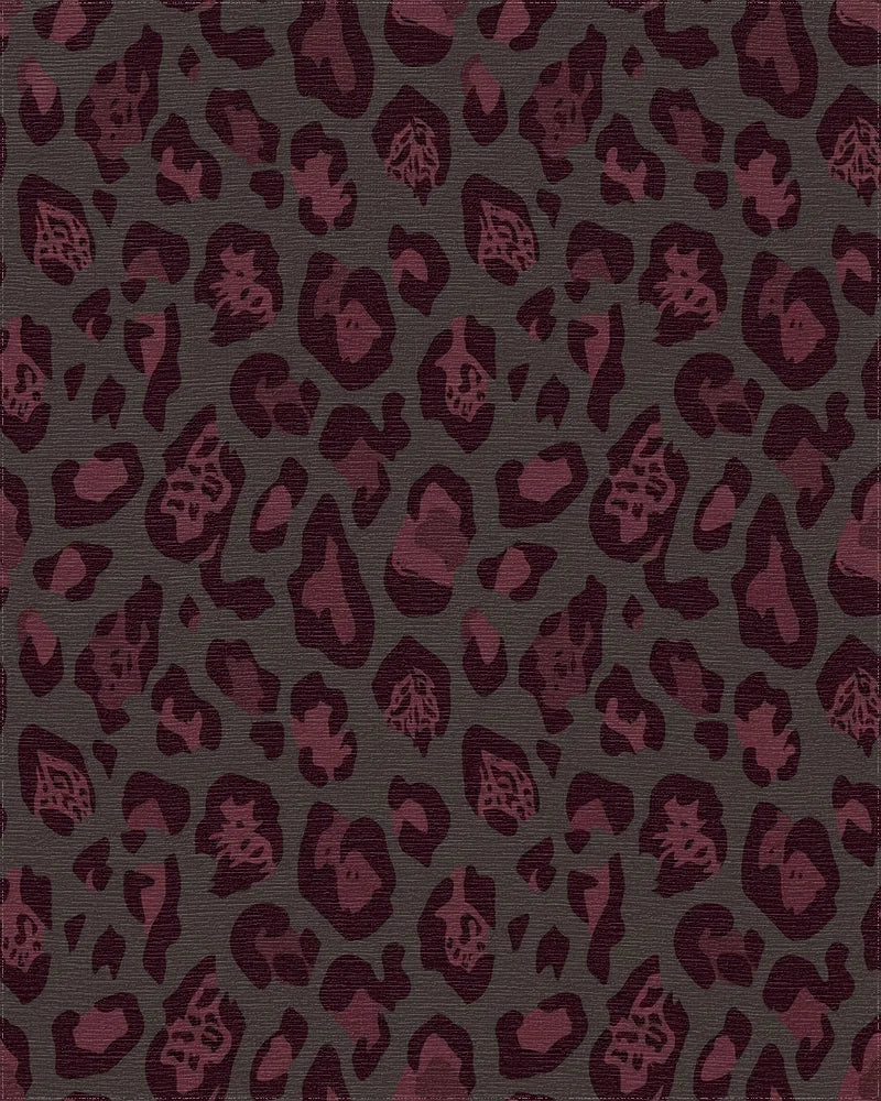 Deep Burgundy Leopard Spot Rug - Cutout View