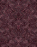 Deep Burgundy Optical Illusion Diamonds Rug - Cutout View