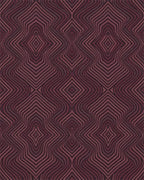 Deep Burgundy Optical Illusion Diamonds Rug - Cutout View