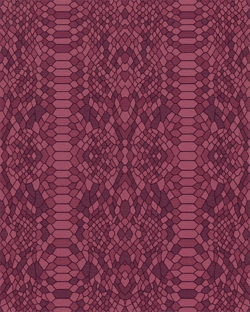 Deep Burgundy Snake Skin Texture Rug - Cutout View