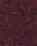 Deep Burgundy Swirl Abstract Lines Rug - Cutout View