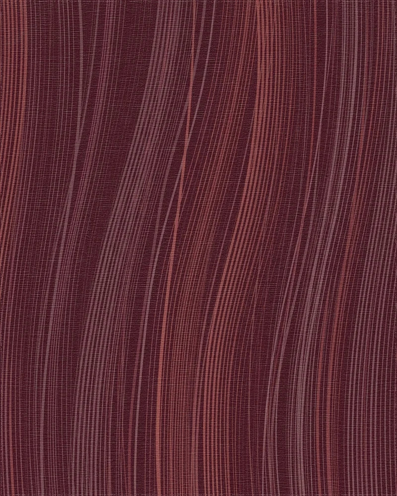 Deep Burgundy Swirling Wavy Lines Rug - Cutout View