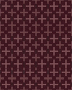 Deep Crimson Plus Motif Rug - Cutout View