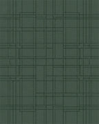 Deep Forest Green Geometric Lines Rug - Cutout View