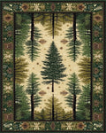 Deep Forest Pine Tree Snowscape Rug - Cutout View