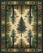Deep Forest Pine Tree Snowscape Rug - Cutout View