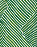 Deep Green White Wavy Stripe Rug - Cutout View