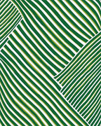 Deep Green White Wavy Stripe Rug - Cutout View