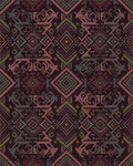 Deep Maroon Geometric Tribal Diamond Rug - Cutout View