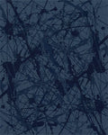 Deep Navy Splatter Abstract Rug - Cutout View