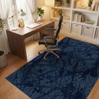 Deep Navy Splatter Abstract Rug Office View