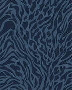 Deep Navy Wild Animal Imprint Rug - Cutout View