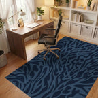 Deep Navy Wild Animal Imprint Rug Office View