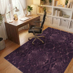 Deep Plum Abstract Organic Shapes Rug Office View