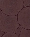Deep Plum Circular Wood Grain Rug - Cutout View