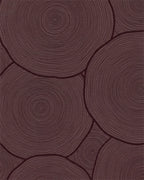 Deep Plum Circular Wood Grain Rug - Cutout View