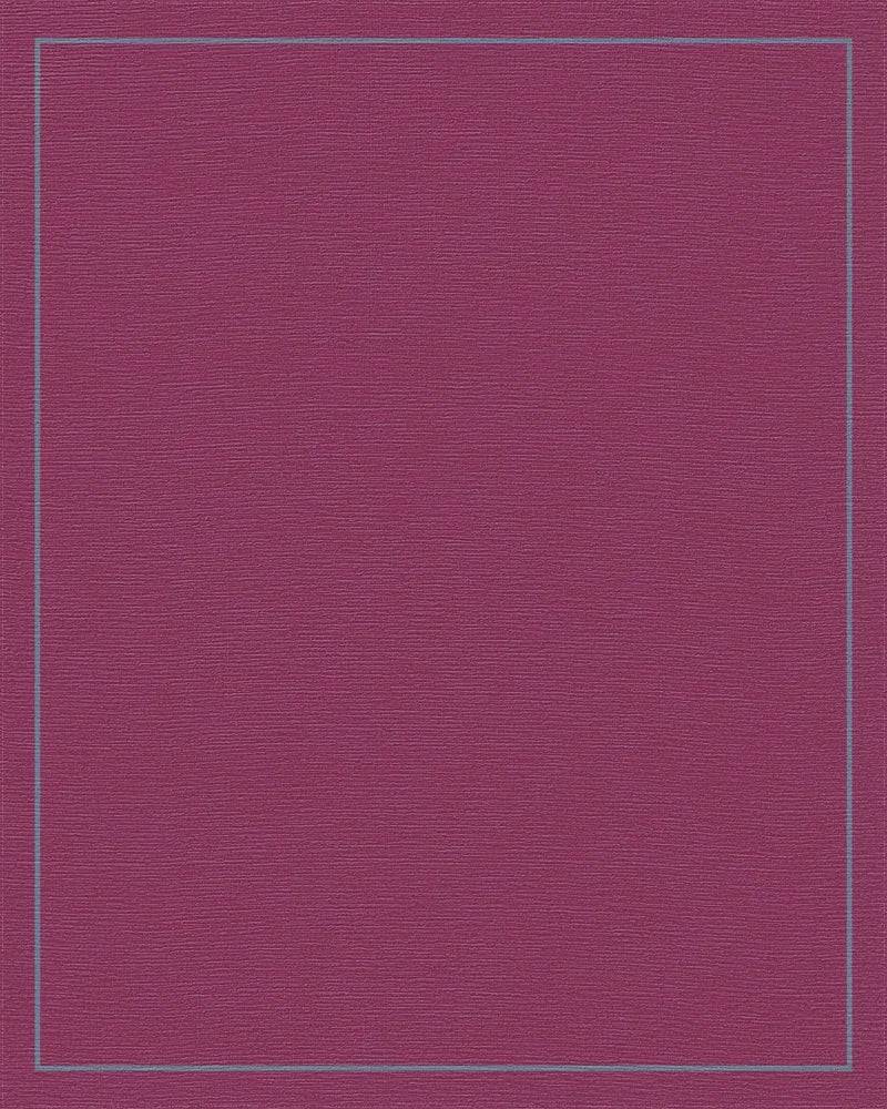 Deep Plum Geometric Border Rug - Cutout View