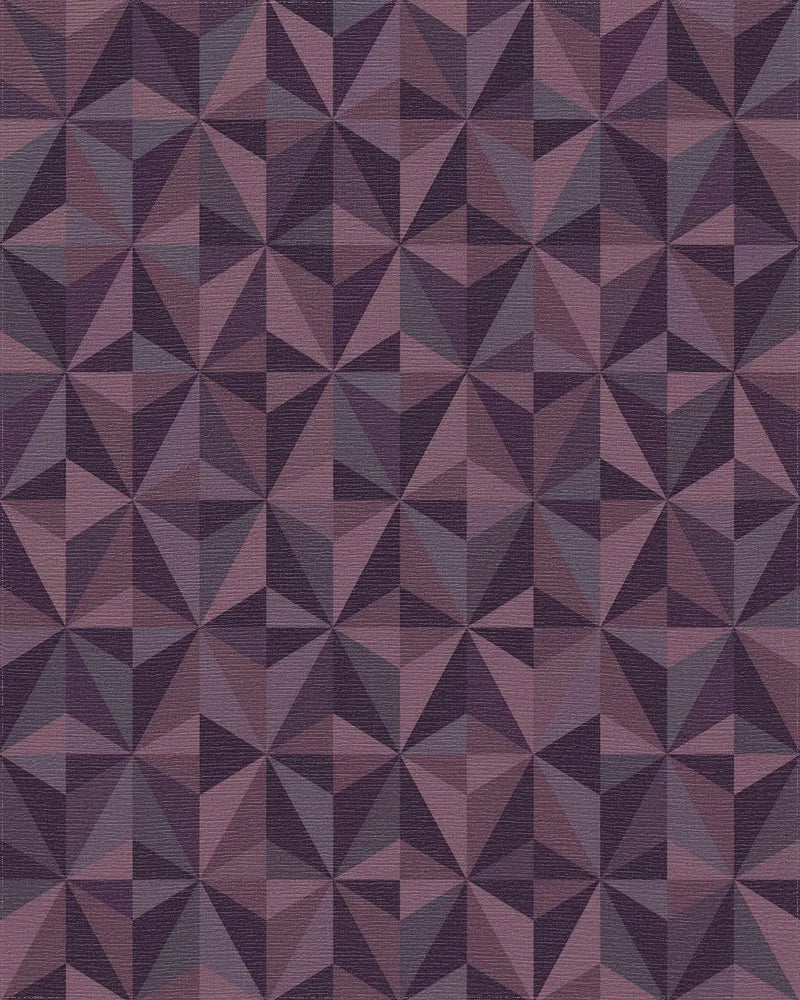 Deep Plum Geometric Starburst Rug - Cutout View