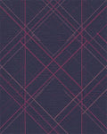 Deep Plum Intersecting Lines Rug - Cutout View