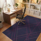 Deep Plum Intersecting Lines Rug Office View