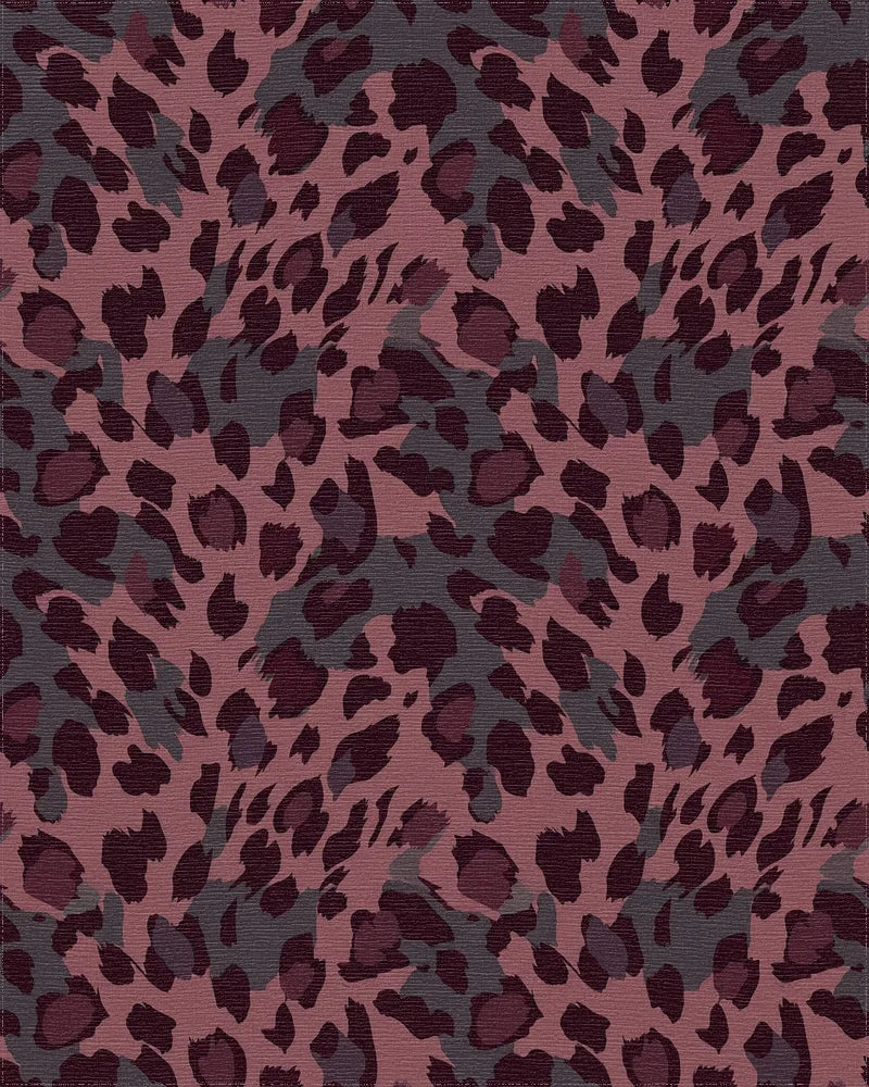 Deep Plum Leopard Spot Rug - Cutout View
