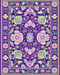 Deep Purple Floral Botanical Garden Rug - Cutout View