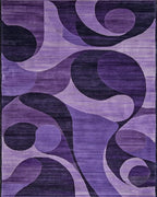 Deep Purple Swirl Abstract Art Rug - Cutout View