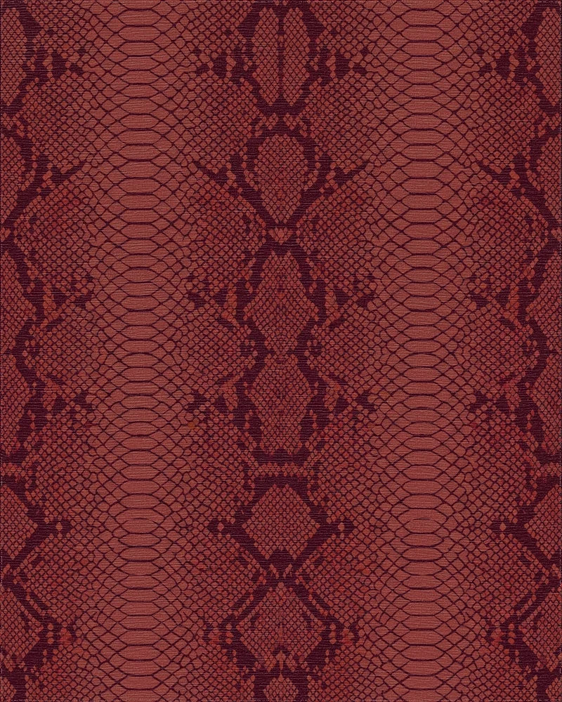 Deep Red Python Scales Reptilian Rug - Cutout View