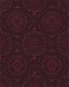Deep Ruby Floral Medallion Radiance Rug - Cutout View