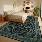 Deep Sea Kraken Tentacle Motif Rug - Bedroom View