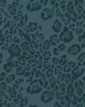 Deep Teal Abstract Leopard Spots Rug - Cutout View
