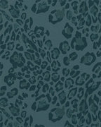 Deep Teal Abstract Leopard Spots Rug - Cutout View