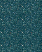 Deep Teal Floral Meadow Rug - Cutout View
